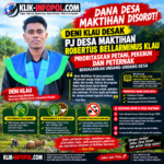 DANA DESA MAKTihan DISOROT! DENI KLAU DESAK PJ ROBERTUS BELLARMINUS KLAU PRIORITASKAN PETANI, PEKEBUN DAN PETERNAK